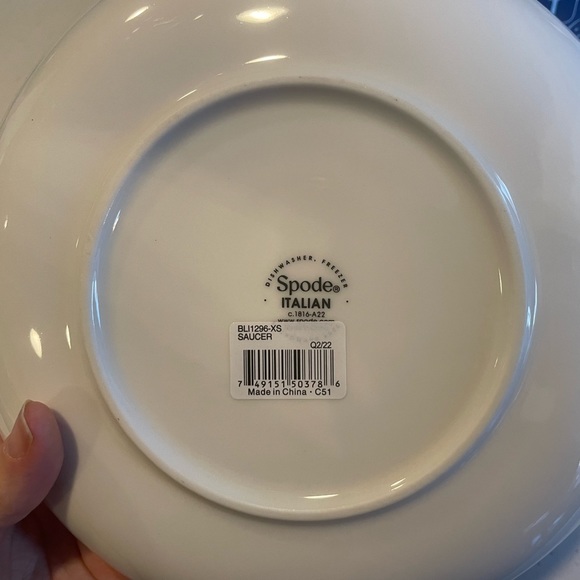 New Open Box Blue Italian Spode Oversized Jumbo Cup and Saucer - Picture 3 of 3